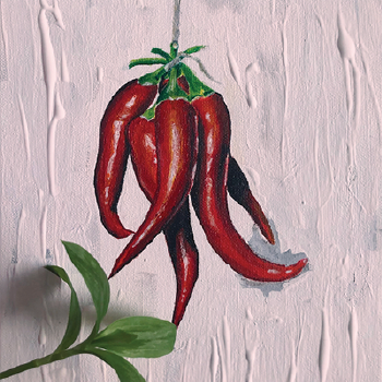 painting of peppers